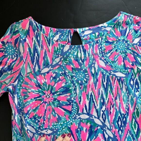Lilly Pulitzer Size Small 3/4 Sleeve Bay Dress Tiki Pink in Shake It Up Print - Picture 3 of 16